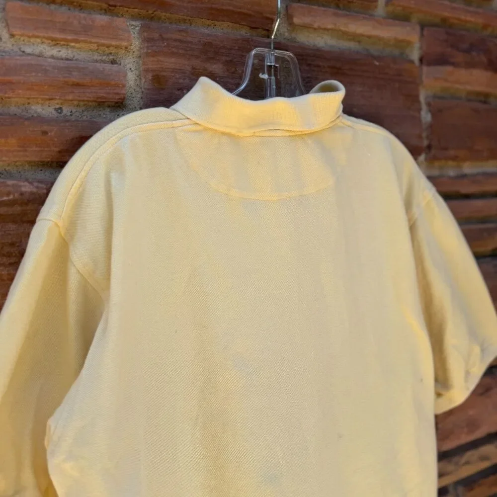 Polo Ralph Lauren Polo Shirt Yellow Men's Large Made in USA 100% Cotton Pony